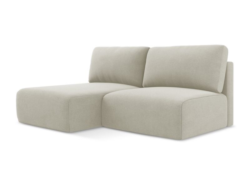 Lewy narożnik z funkcją spania LaMiaSofa OSTIA z tkaniny strukturalnej 210x149 cm jasny beż 1 szt.