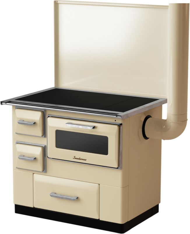 Piec kuchenny stalowy angielka kuchnia na drewno SKIVA Luna emaliowana kremowa prawa 7,0 kW - 1szt