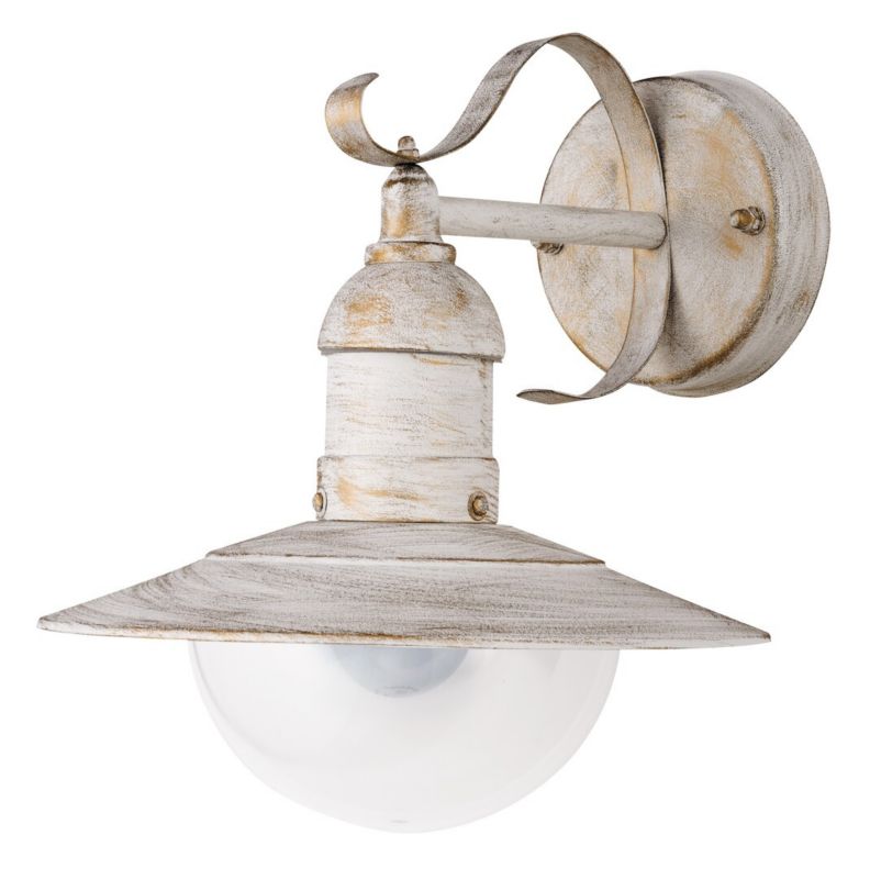 Kinkiet ścienny zewnętrzny Rabalux Oslo biały antyczny-przezroczysty 1 x E27 x 60W IP44 wym: 28 x 24 x 28 cm - 1 szt.