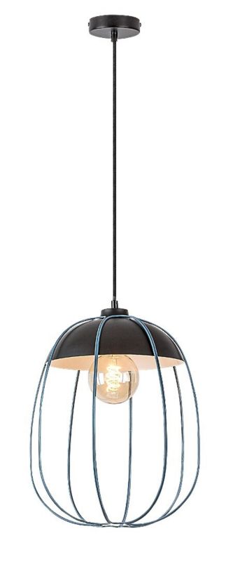 Lampa wisząca Rabalux Svens czarny matowa-niebieska wym: 150 x 27 x 27 cm 1xE27 x 1 szt.