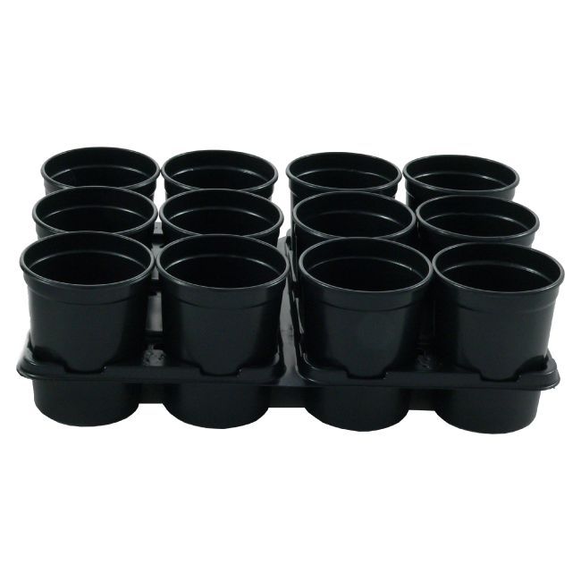 Doniczki okrągłe 12 szt. + paletka