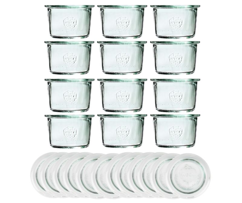 Słoiki MODO24 Weck 80 ml fi 60 mold z wiekami szklanymi 12 kpl.