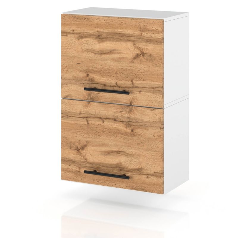 Szafka Kuchenna Hurtownia-Mebli Wisząca Klapowa W45K sPremium 45cm Biały Mat Dąb Wotan 45x32x72 cm 1szt.