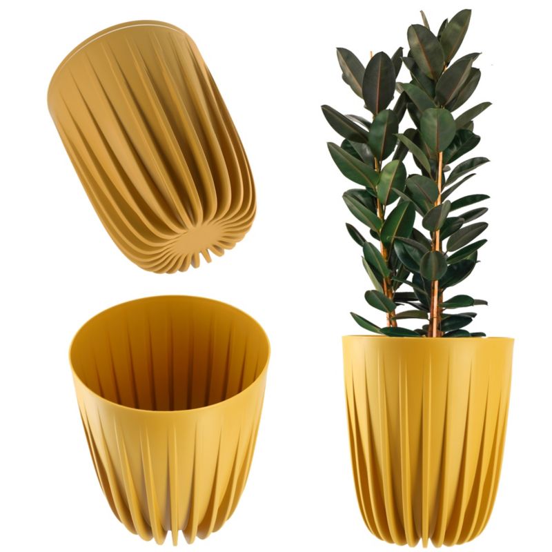 Doniczka KADAX Osłonka + Wkładka musztardowa 30x36cm 1 szt.