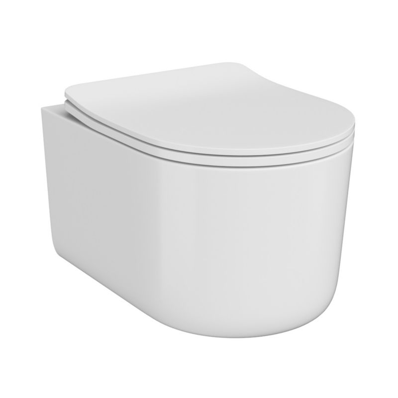 Miska WC SOLIDER Borgio Rim bezrantowa z wolnoopadającą deską i metalowymi zawiasami z funkcją łatwego wypięcia biała 1 szt.