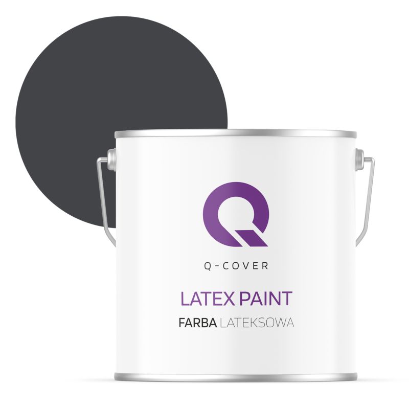 Farba Lateksowa Do Ścian i Sufitów Q-Cover Czarny H0907 Głęboki Mat 5L