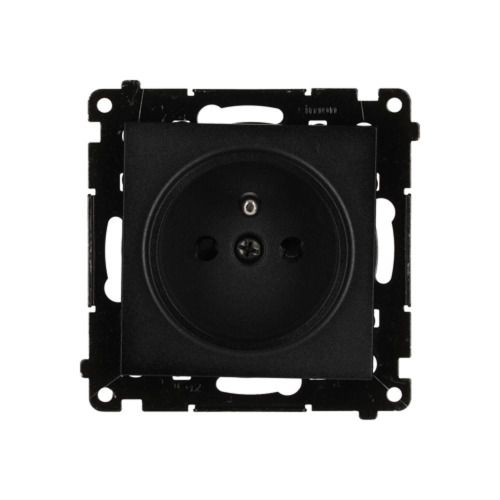 Gniazdo pojedyncze Simon S55 z uziemieniem i przesłonami czarne 1 szt.