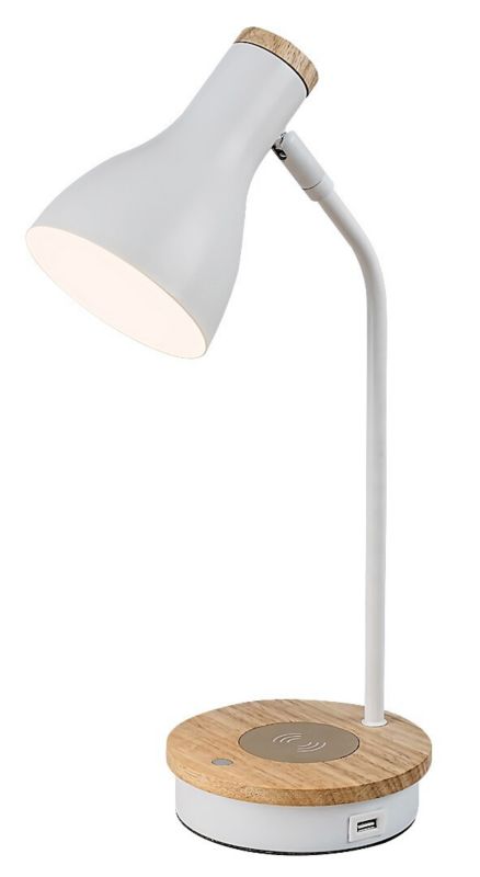 Lampka biurkowa Rabalux Mosley biały matowy 1 x E14 x 25W IP20 wym: 43 x 25 x 25 cm drewno - 1 szt.