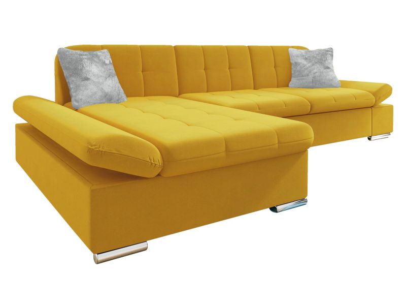 Narożnik z funkcją spania MIRJAN 24 Malwi Premium lewy żółty/żółty/srebrny 1 szt.