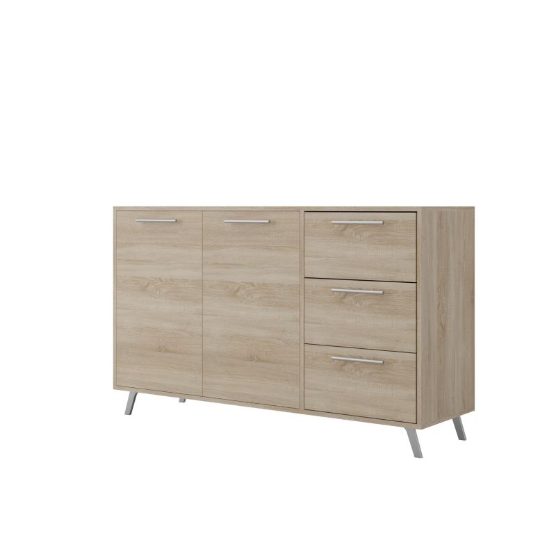 Komoda dwudrzwiowa z szufladami Bettso Ball ze srebrnymi uchwytami sonoma 1szt.