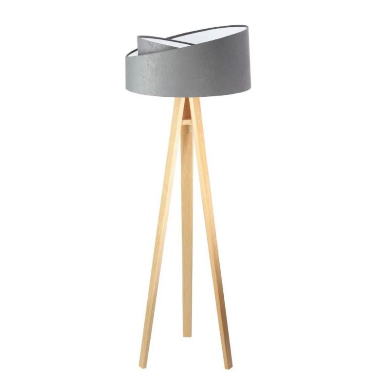 Lampa Bps Koncept stojąca GEMSTONE szara/biała/sosna 1 szt