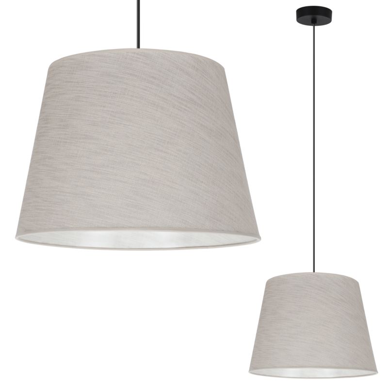 Lampa sufitowa wisząca Light Home LH Len Stożek 1x E27 60W klosz 38cm czarny/j.beżowy/biały 1szt.