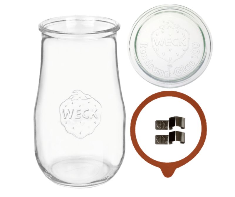 Słoik MODO24 Weck 2700 ml fi 100 tulip szklane wieko gumka zapinki 1 kpl.