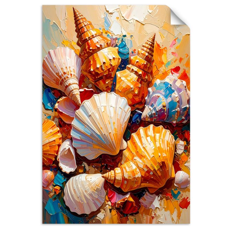 Naklejka na ścianę Feeby Kolorowe Muszle Morskie 60x90cm 1szt