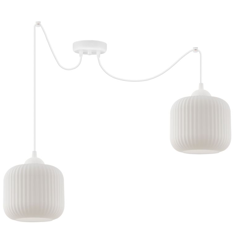 Lampa sufitowa wisząca Light Home LH Riffle Pająk Walec 2x E27 60W biały 1szt.