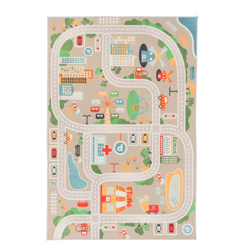 Dywan dziecięcy 200x300 cm Miasto e-floor beżowy 1 szt