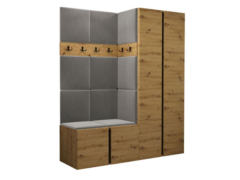 Garderoba MIRJAN 24 Orion III dąb artisan/czarny + szary 1 kpl.