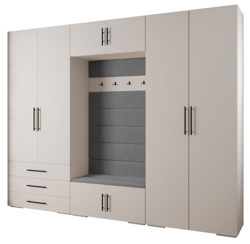 Garderoba do przedpokoju Abiks INOVA 3 Z14 biały+czarny+manila16 1 szt.