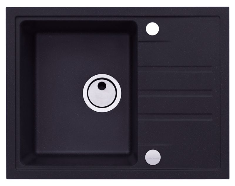 Zlewozmywak granitowy Alveus Intermezzo 30 Deep Black kol. 90 czarny (62x48) 1-komorowy 1szt.