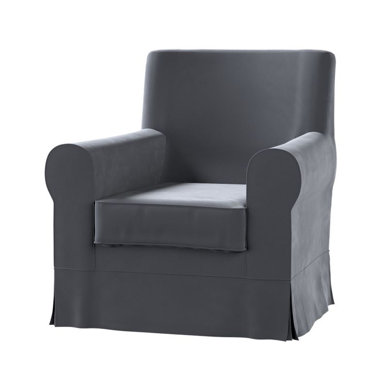Pokrowiec na fotel Ektorp Jennylund Dekoria Velvet grafitowy szary 1 szt.