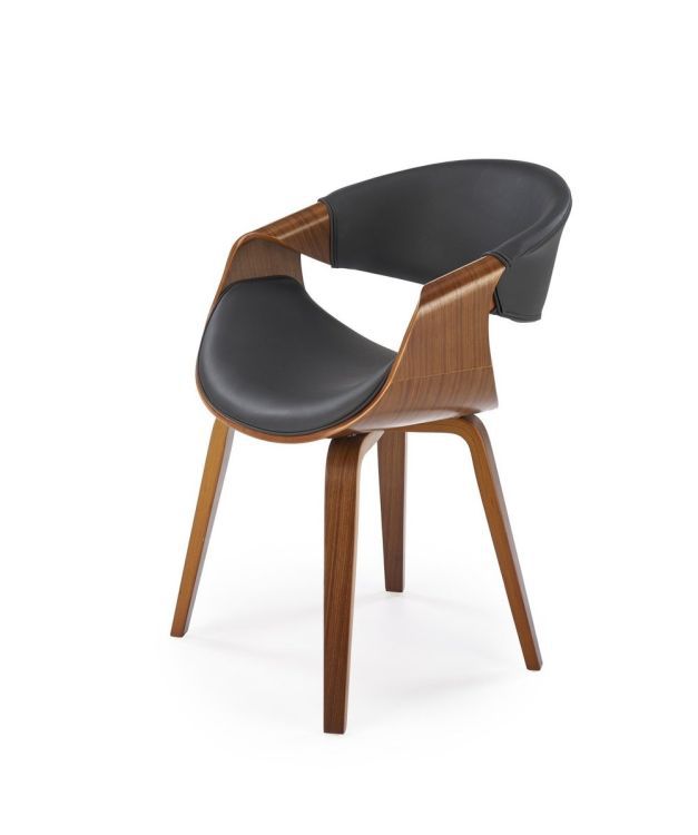 Krzesło Halmar tapicerowane K544 czarne/orzech 1 szt