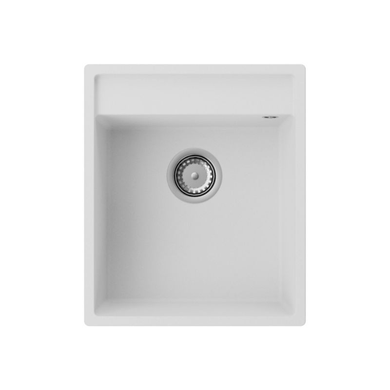 Zlewozmywak granitowy GranMaster Magma 440x520x204 mm, jednokomorowy bez ociekacza, biały 1 szt.