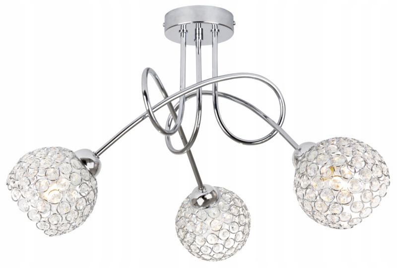 Lampa sufitowa żyrandol Light Home LH Crystal 3x E27 60W srebrny 1szt.