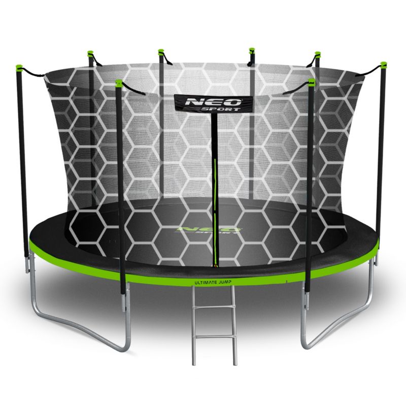 Trampolina ogrodowa Neo-Sport 374cm 12ft + drabinka + siatka wewnetrzna 1 szt.