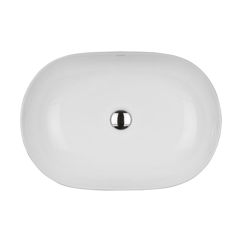 Umywalka nablatowa Oltens Hamnes Thin owalna 60,5x41,5 cm SmartClean PureWhite 1 szt.