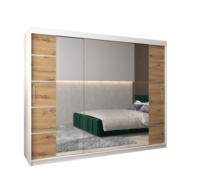 Szafa przesuwna Garderoba Abiks Verona 4 250 biały + artisan 1 szt.