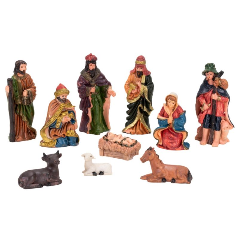 Figurki do szopki bożonarodzeniowej Springos z żywicy 10 szt.