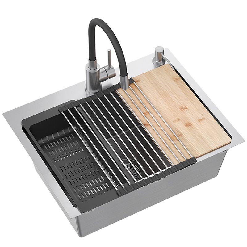 Zlewozmywak Stalowy Luke 110 Workstation Nikiel Szczotkowany 45X58X20Cm 1 Szt