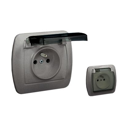 Gniazdo pojedyncze Kontakt-Simon Akord z uziemieniem aluminium 1 szt.