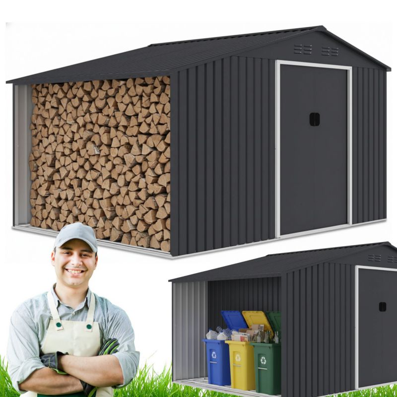 DOMEK narzędziowy ogrodowya Bauhus 312x185x194 z drewutnią 1 szt.