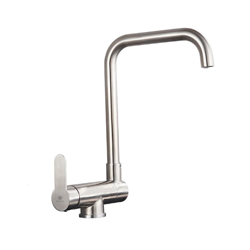 Bateria kuchenna Lauferi LAMENA mosiężna podokienna ze składaną wylewką srebrny mat retro 1 szt.