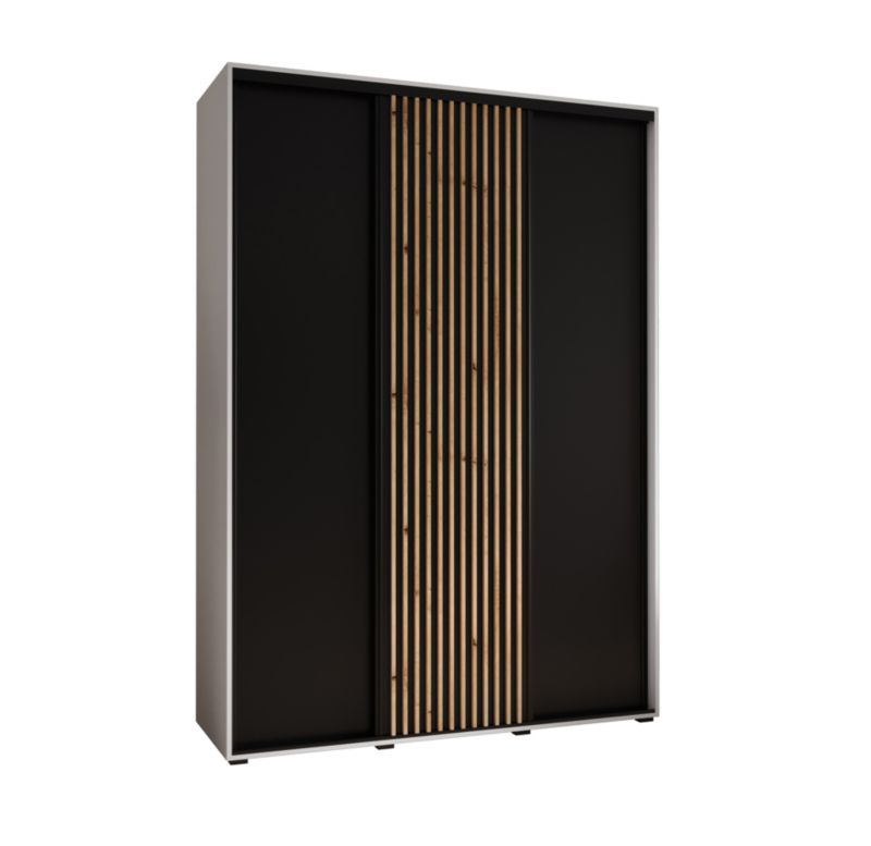 Szafa przesuwna Garderoba Abiks Lanko 1 170 gł. 45 biały/czarny 1 szt.