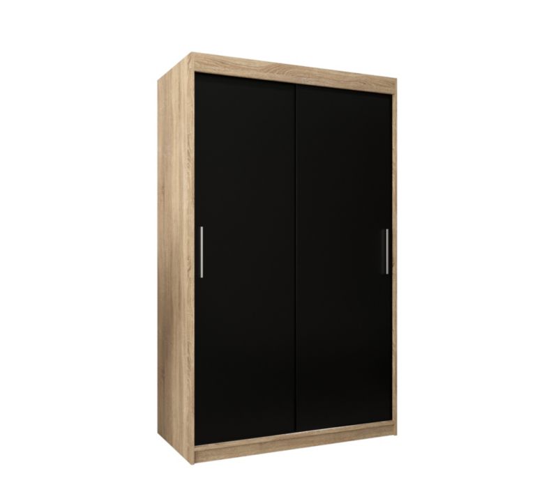 Szafa przesuwna Garderoba Abiks Tokyo 120 sonoma + czarny 1 szt.