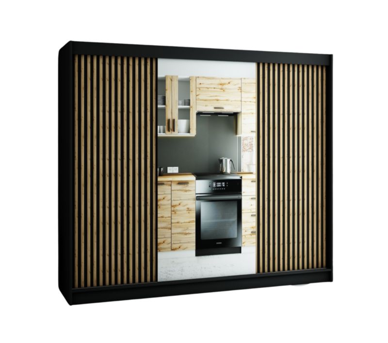 Szafa przesuwna Garderoba Abiks Lamelo 2 250 czarny 1 szt.