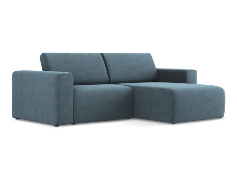 Narożnik prawostronny LaMiaSofa CASERTA z tkaniny strukturalnej 224x167 cm jasny niebieski 1 szt.