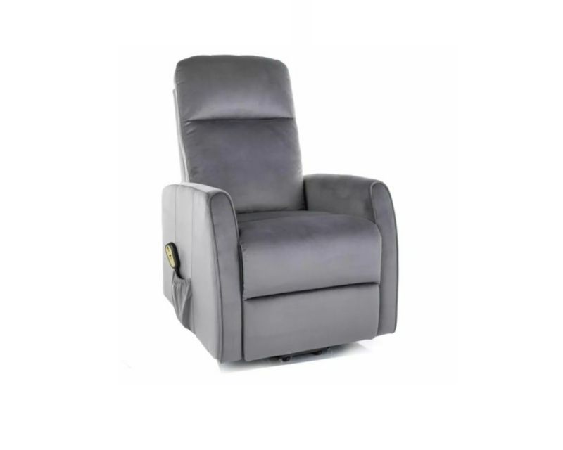 Fotel rozkładany LETO VELVET szary SIGNAL 1 szt.