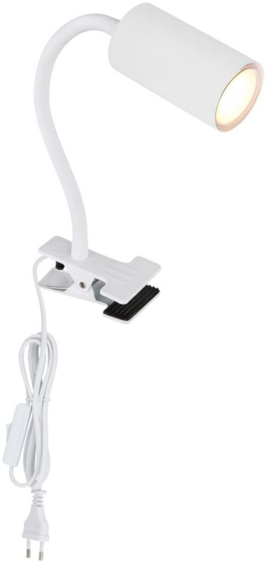 Lampa biurkowa Globo Lighting Robby 1x25W GU10 biały, z klipsem, IP20, 1 szt.