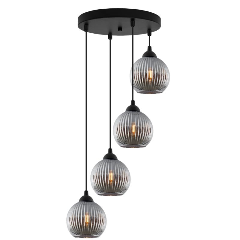 Lampa sufitowa wisząca Light Home LH Riffle Kula 4x E27 60W szary 1szt.