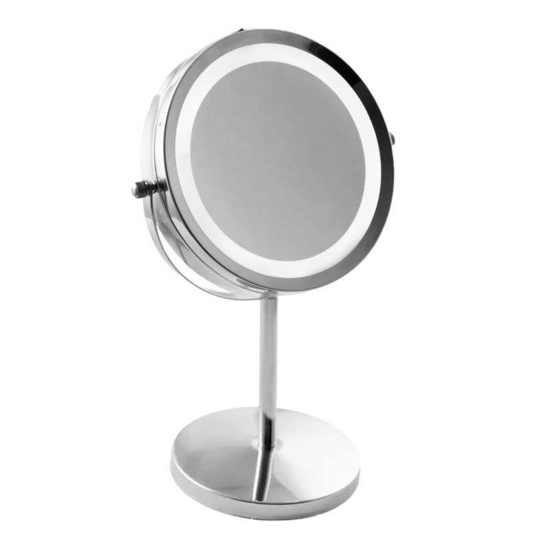 Lusterko do makijażu Yoka Home stojące z podświetleniem led chrom - 1 szt.