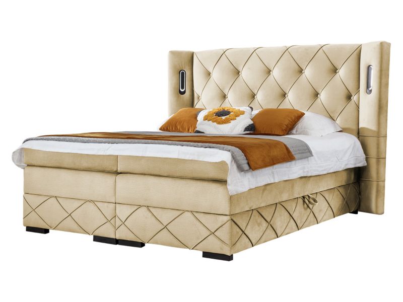 Łóżko kontynentalne MIRJAN 24 Focus Lux 180x200 beżowy 1 szt.