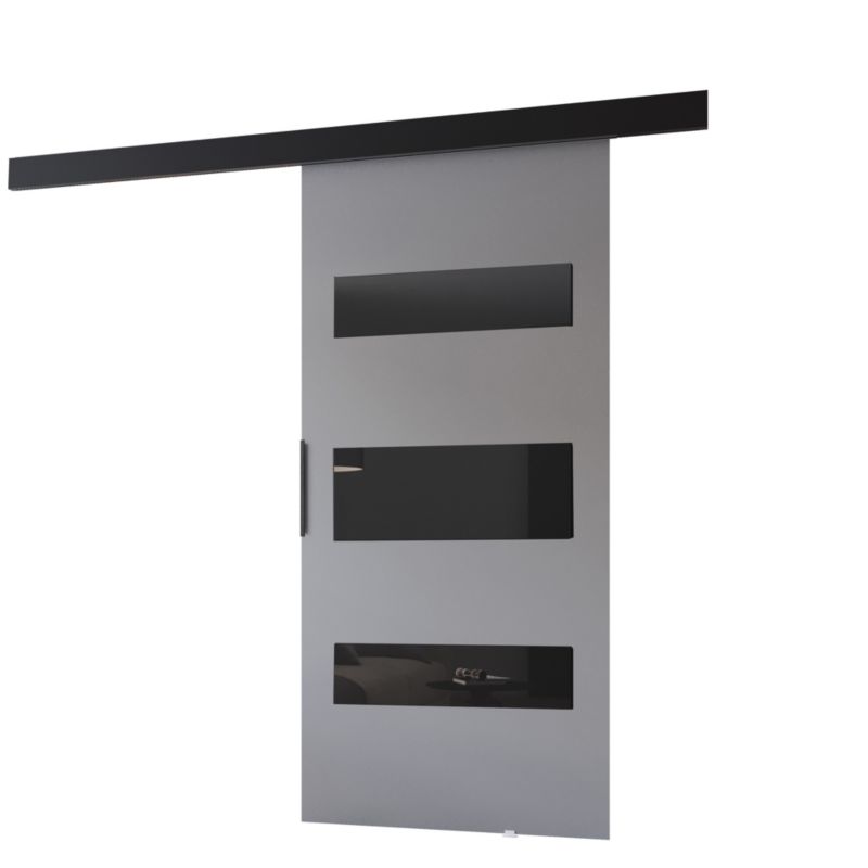 Drzwi przesuwne MINIO go for it PRIM D 106 cm szare z czarną maskownicą 1 szt.