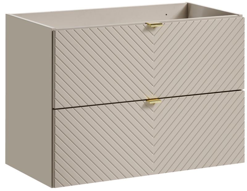 Szafka łazienkowa Furnidea 80 cm wisząca kaszmirowa frezowana z 2 szufladami VIVA 1 szt.