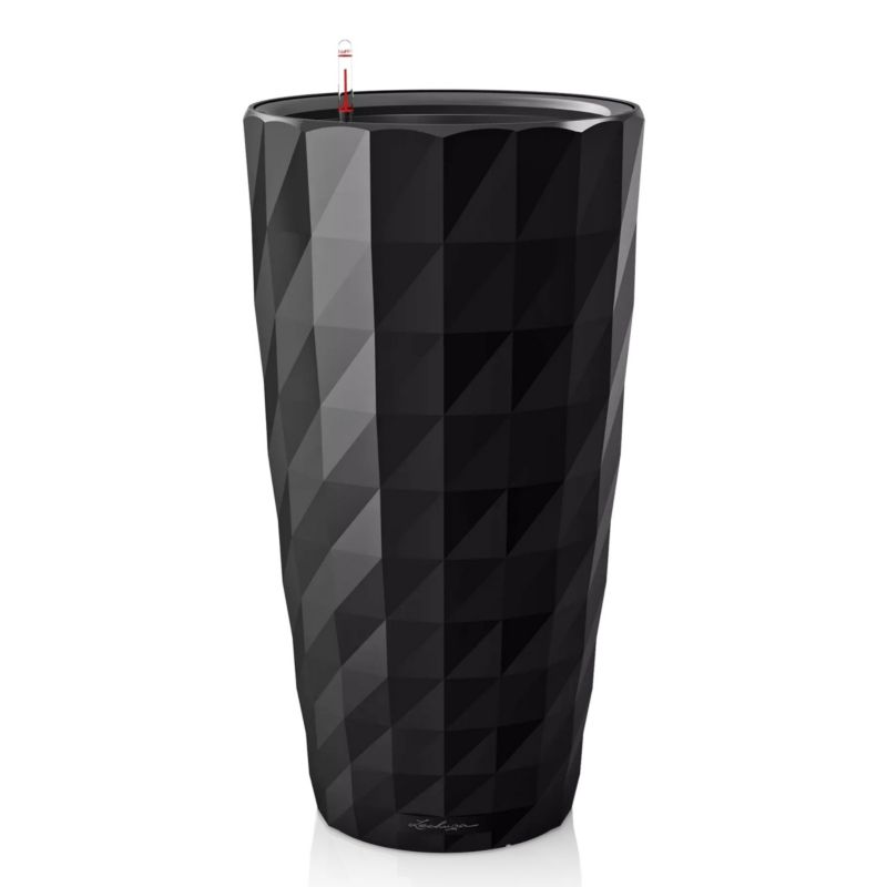 Doniczka Lechuza Do Domu Na Taras DIAMANTE 40/75 czarny połysk 1 szt