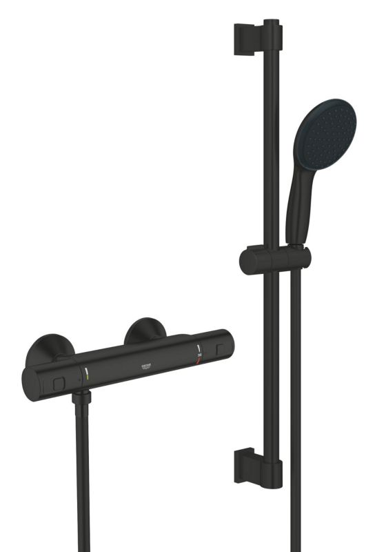 Zestaw prysznicowy Grohe Precision Start termostatyczny czarny mat 1 szt.