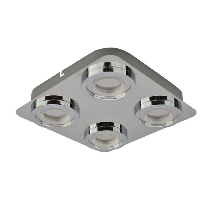 Plafon sufitowy lampa Italux Aurore Ch chromowany przezroczysty LED 5W 3000K 400lm IP20 wym: 4,5 x 25 x 25 cm szkło - 1 szt.