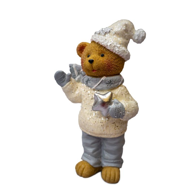 Figurka dekoracyjna miś z gwiazdką, Solis Decor by Aleksandra Sobota, 21,5 cm, 1 szt.